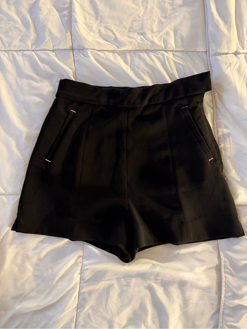 H&M Black High-Waist Tailored Shorts